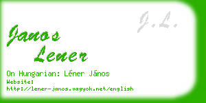 janos lener business card
