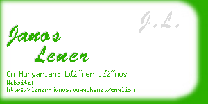 janos lener business card